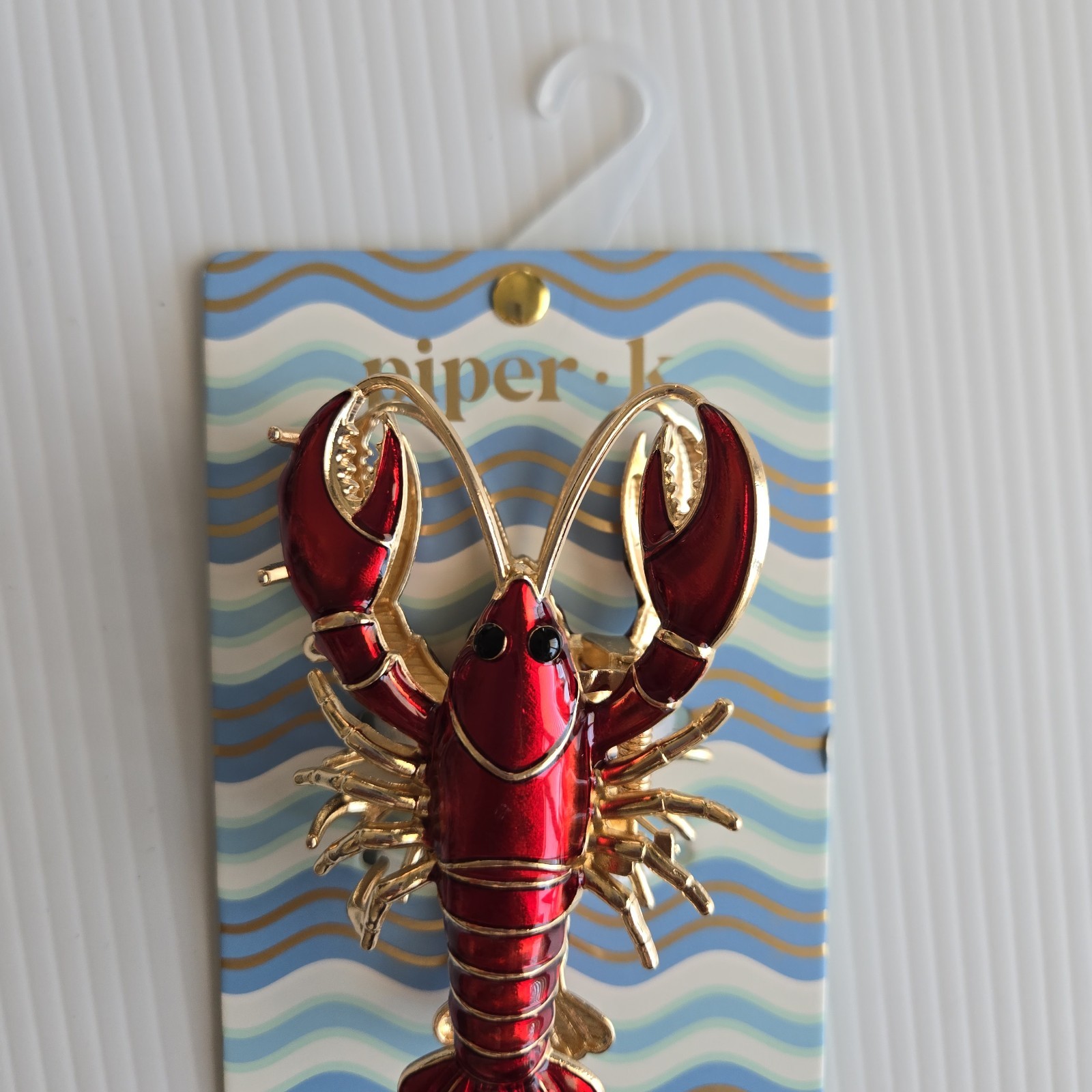 Piper K Red & Gold Lobster Claw Gold Claw Hair Clip New Statement Piece NEW