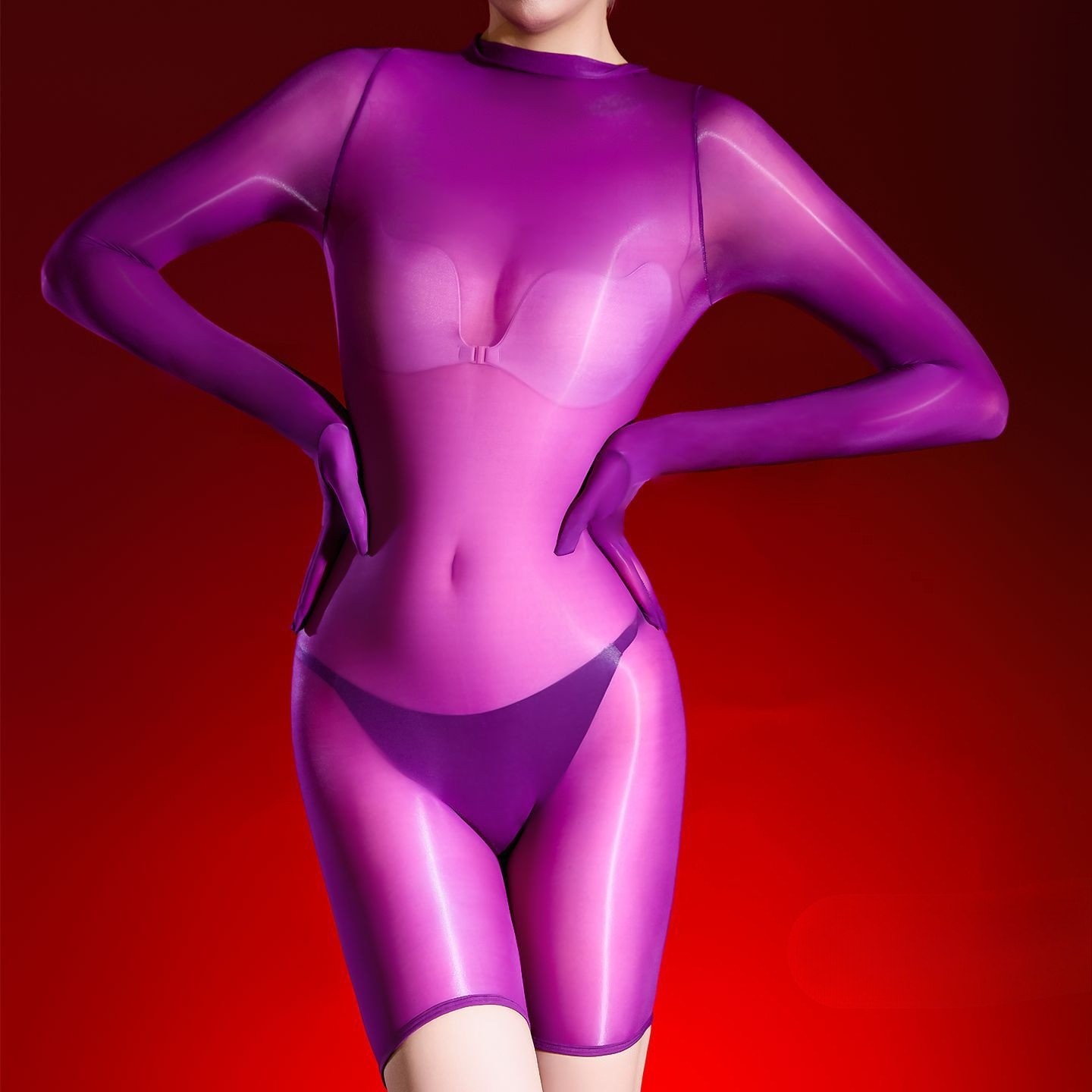 Luxury Nylon Jumpsuits Tights Leotard 5D Oil Shiny Glossy See-through Bodysuit