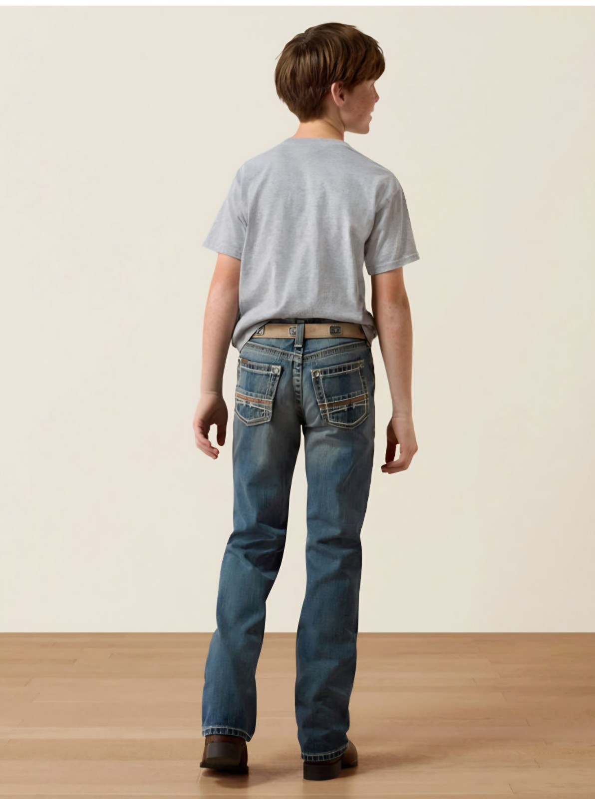 Ariat, Boys Size 14, B4 Relaxed Coltrane Boot Cut Jean in Durango, EUC