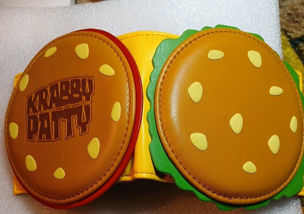 SpongeBob SquarePants Inspired Krabby Patty,bifold Wallet Unisex 4″×4″Free Ship