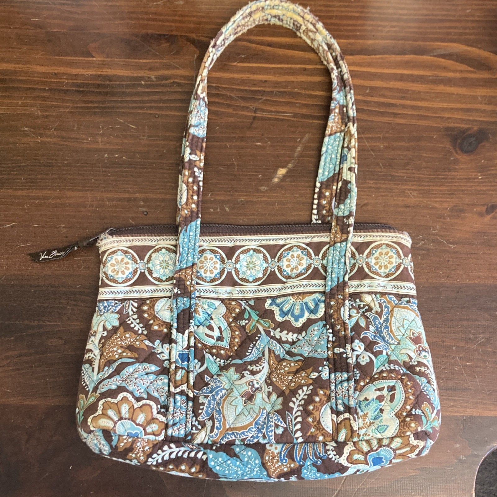 Vera Bradley Little Betsy Shoulder Bag Java Blue 2006 Vintage Retired Purse