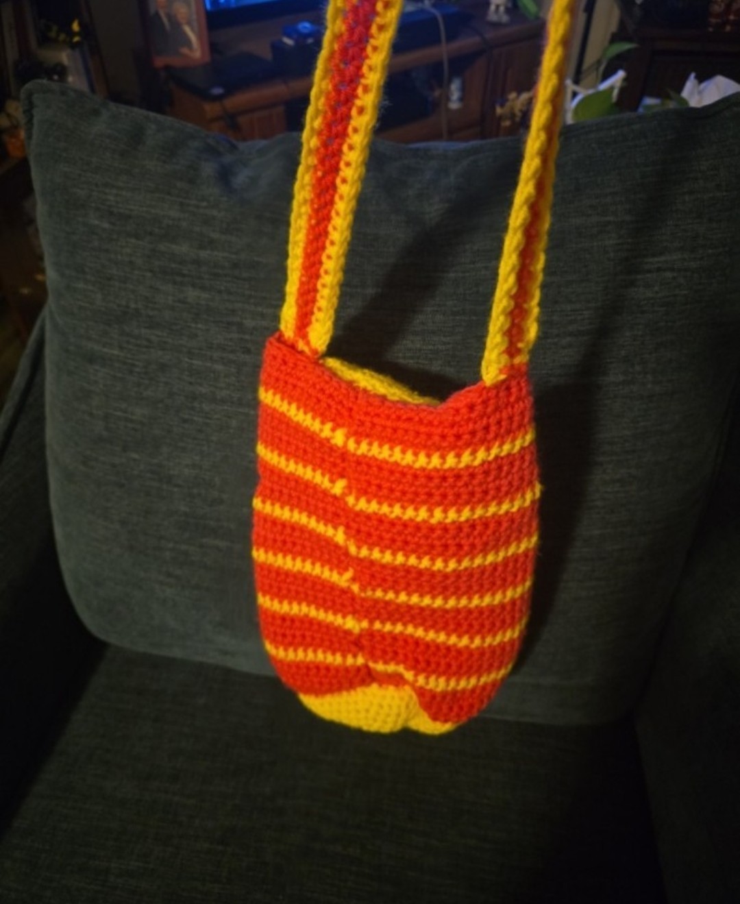 Yellow and Pink Shoulder Bag Crochet