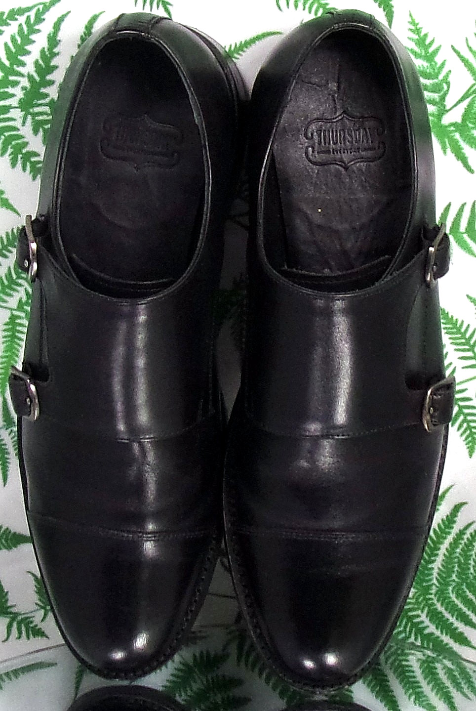 THURSDAY BOOT CO SAINT BLACK LEATHER DOUBLE MONK STRAP DRESS SHOES MENS SZ 8.5