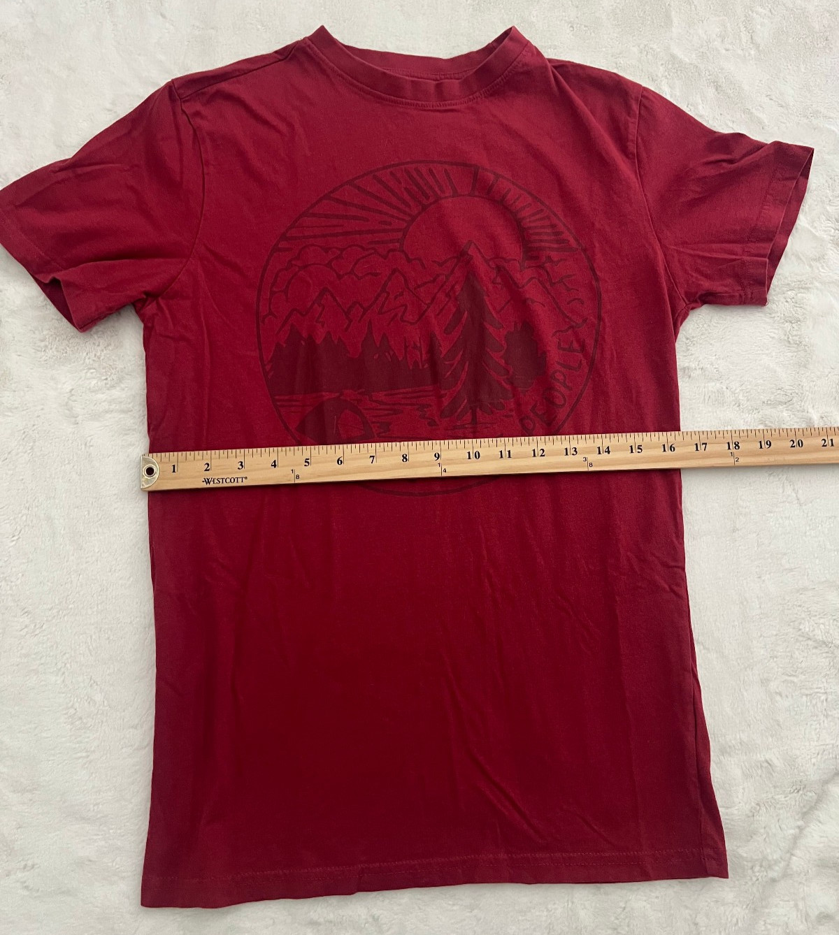 Refill Mens Medium Red Graphic T Shirt Short Sleeve Casual Surf Tee Cotton
