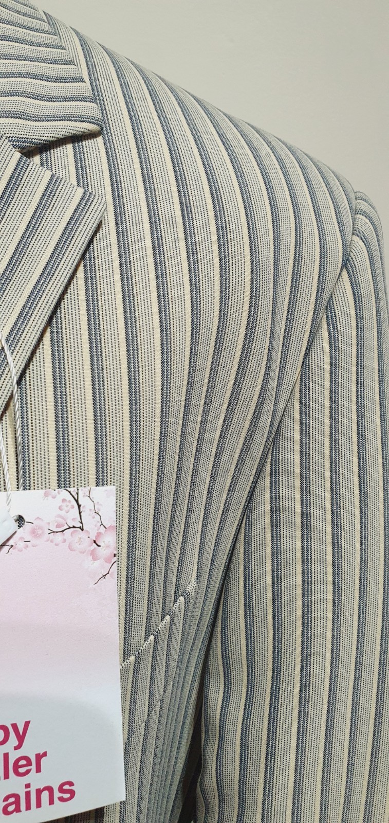 Wellington Cruise Washable Patch pocket Jacket 46″L Cream & grey stripe Boating