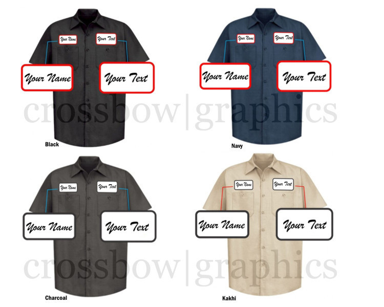 DICKIES Mens CUSTOM SCRIPT Short Sleeve Work Shirt Classic Workwear Uniform S-5X