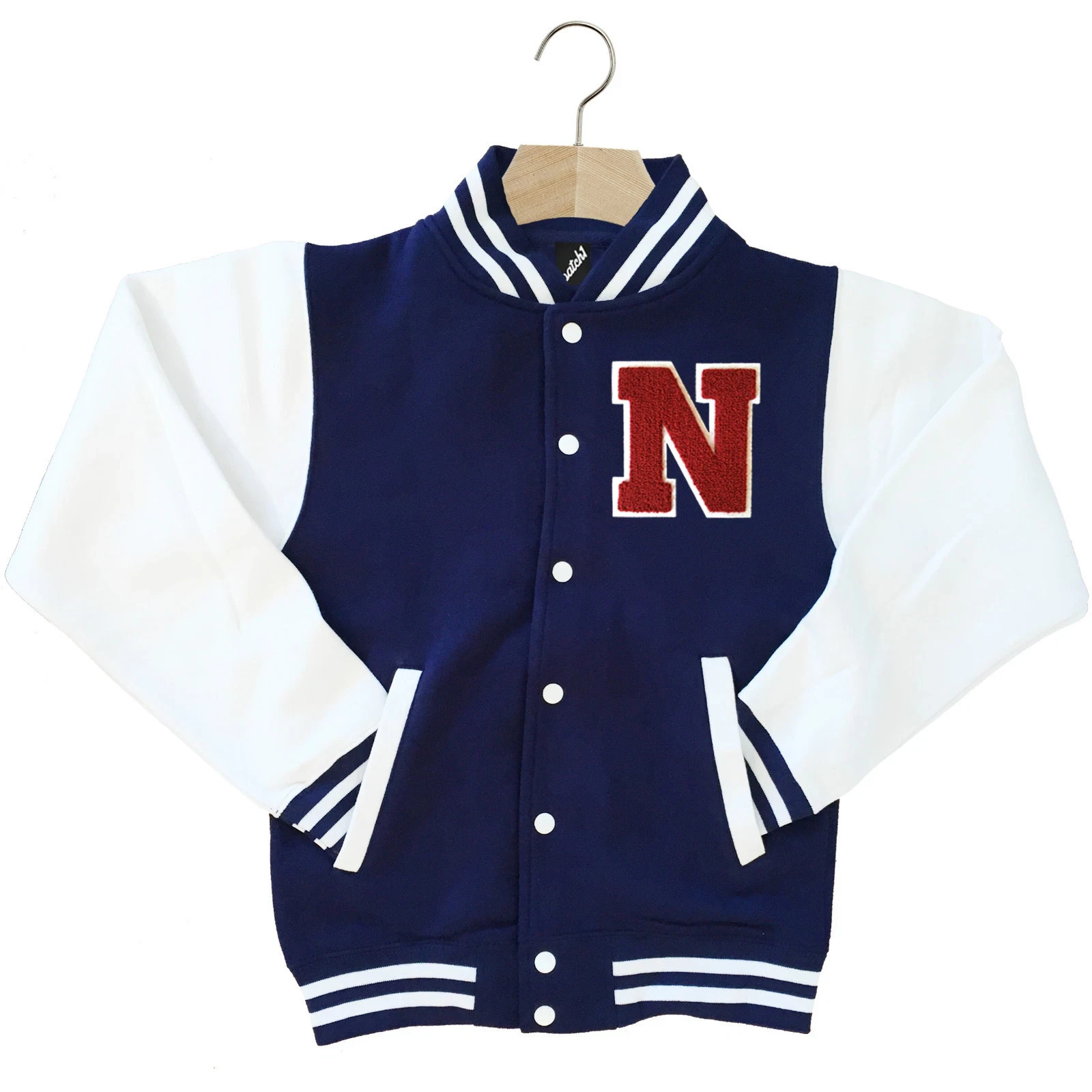 CLASSIC VARSITY BASEBALL JACKET UNISEX PERSONALIZED GENUINE US E COLLEGE LETTER