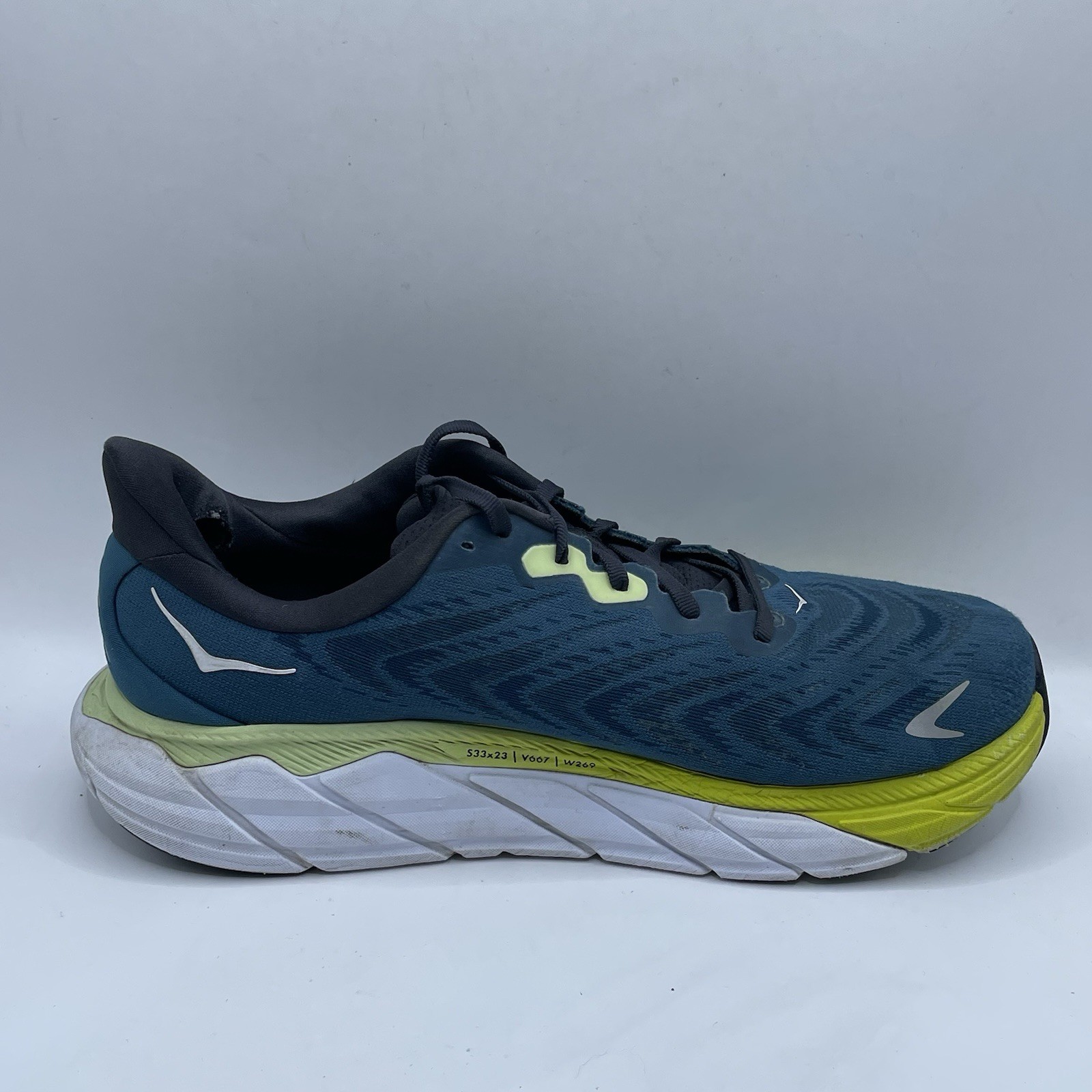 HOKA Arahi 6 Wide Men’s Low Top Lace-Up Running Sneakers Blue Green Sz 11 2E