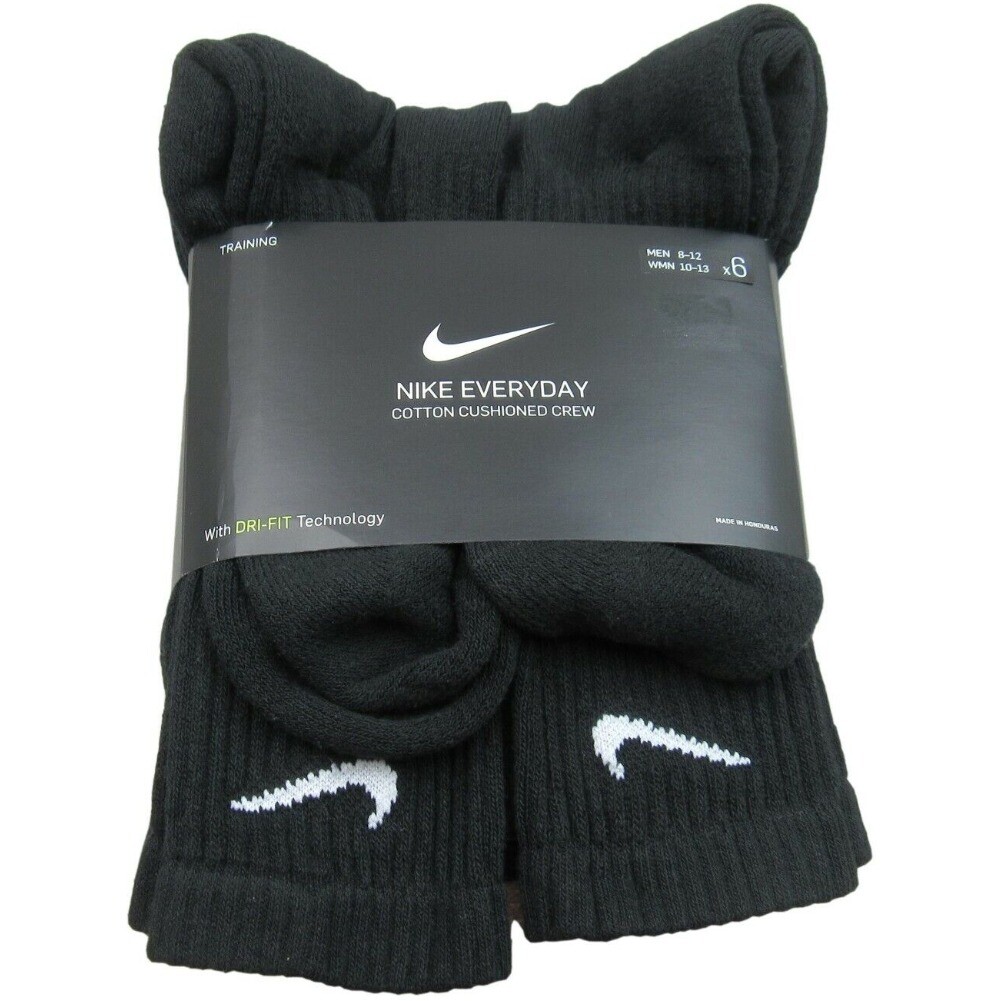 Nike Men’s Socks Dri-Fit Everyday Cushioned Athletic Fitness Crew Training Socks