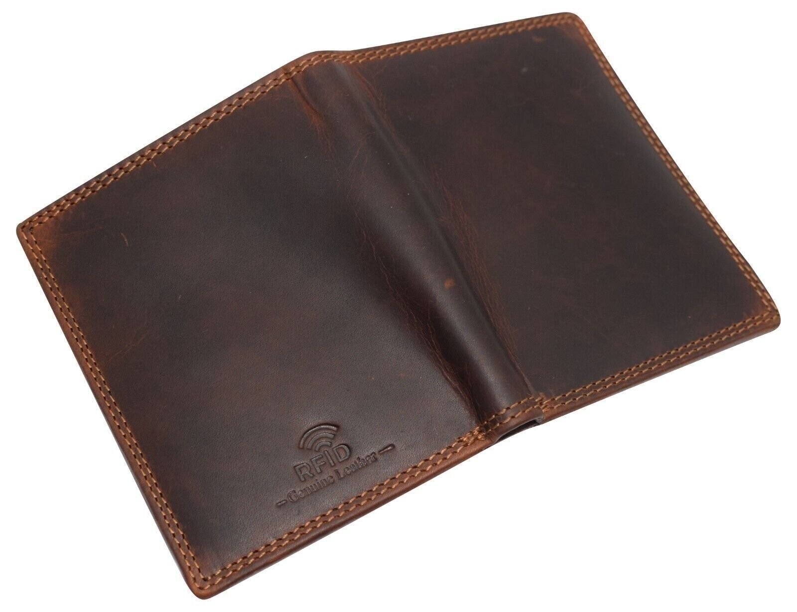 Vintage Leather Mens Slim Bifold Wallet RFID Blocking Credit Card Holder Wallets