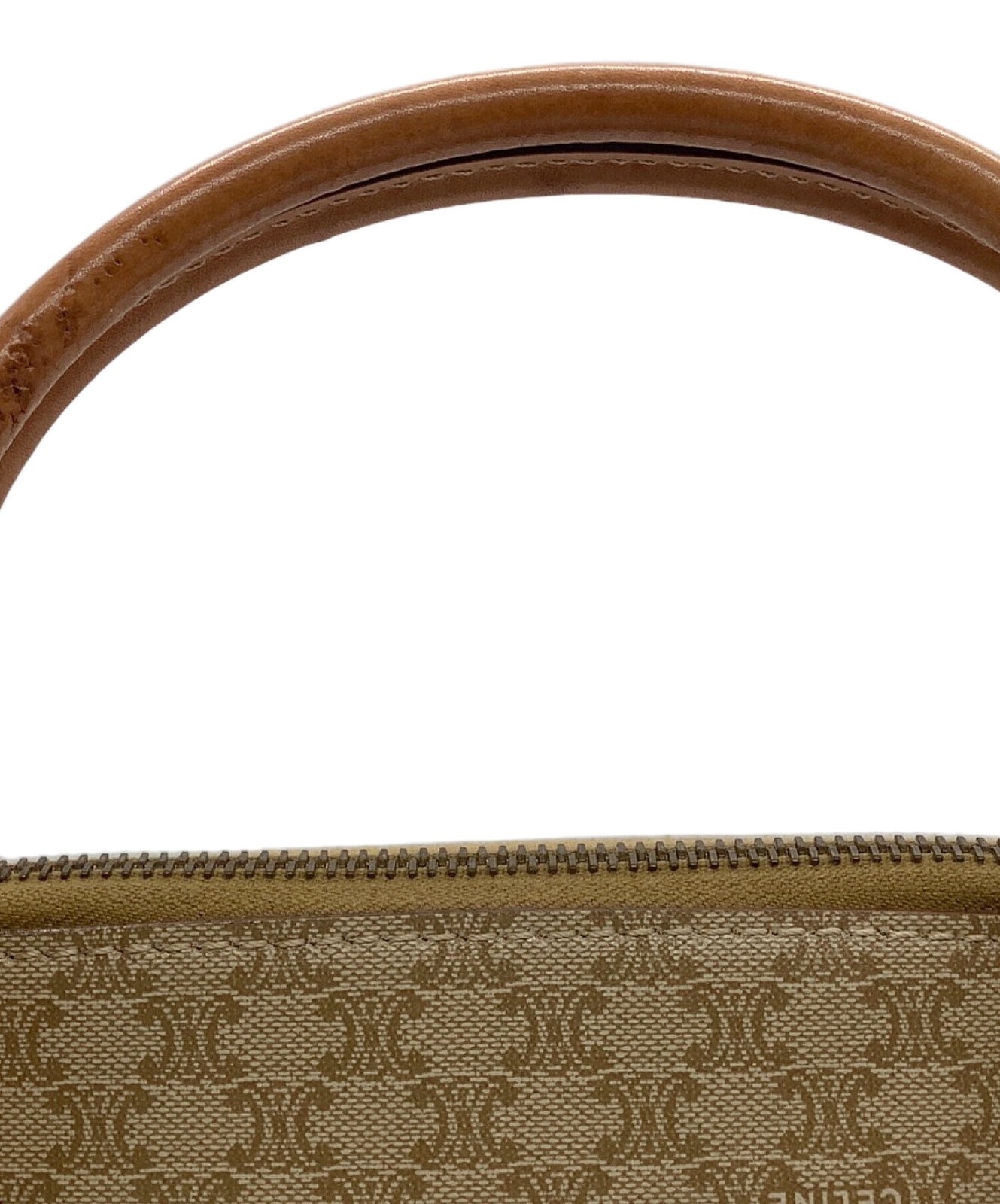 CELINE 2WAY Shoulder Handbag Beige Leather Women Pre-owned Italy Japan F/S USED