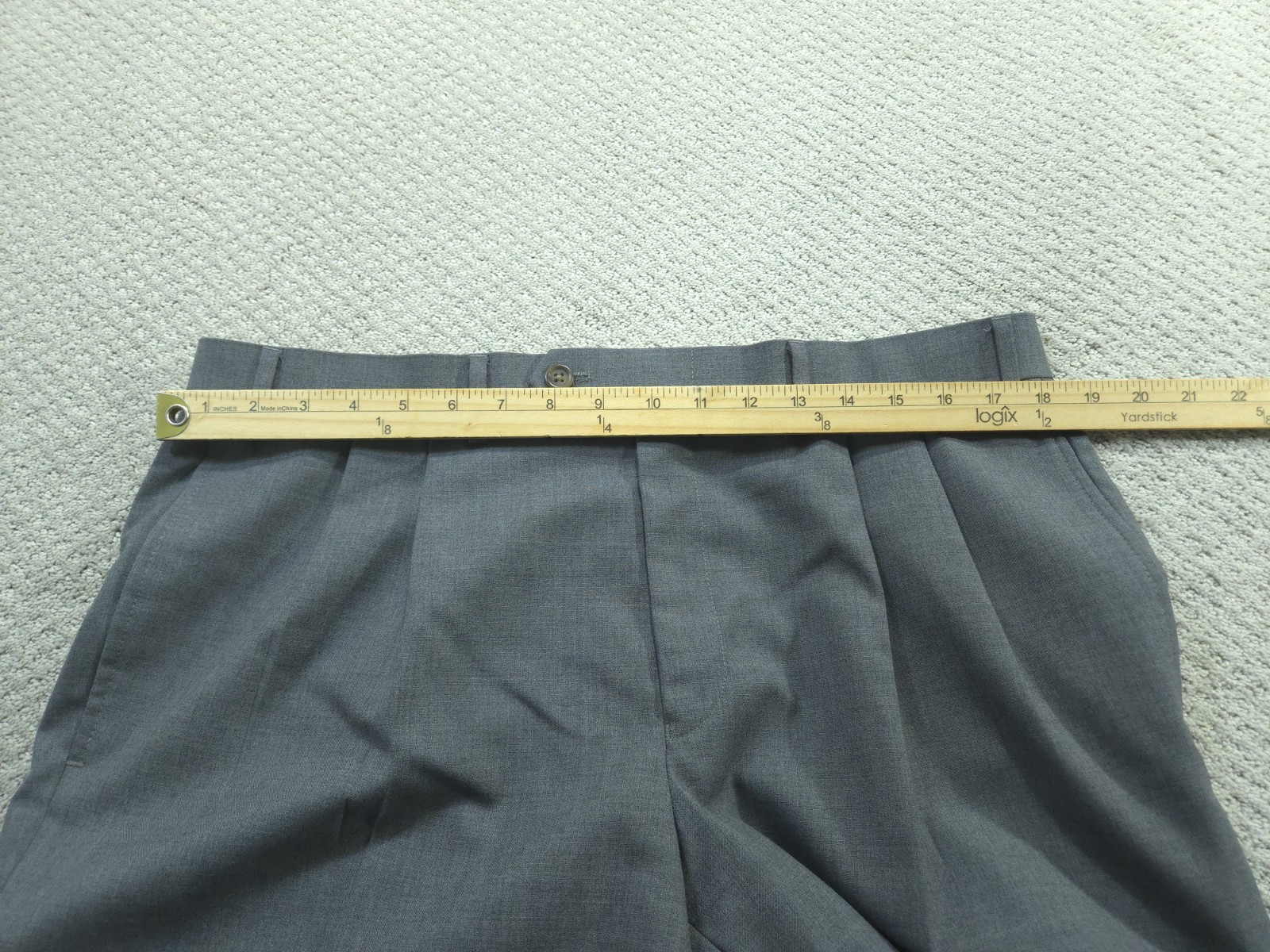 Ralph Lauren Pants Mens 36×30 Gray Wool Dress Trousers Stretch Total Performance