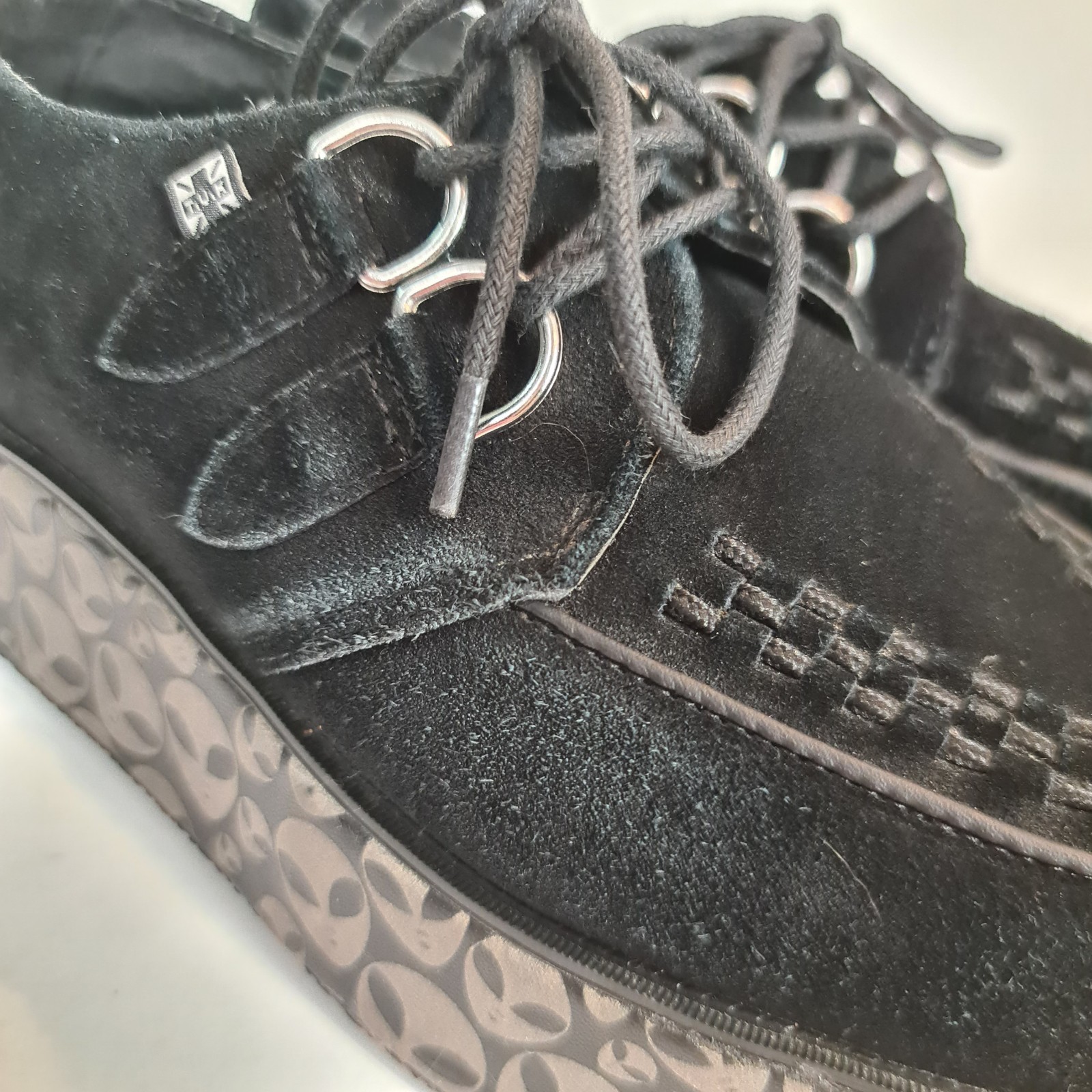 T.U.K. Alien Wrapped Platform Mondo Creepers W 8 M 6 Glow In The Dark Sole Black
