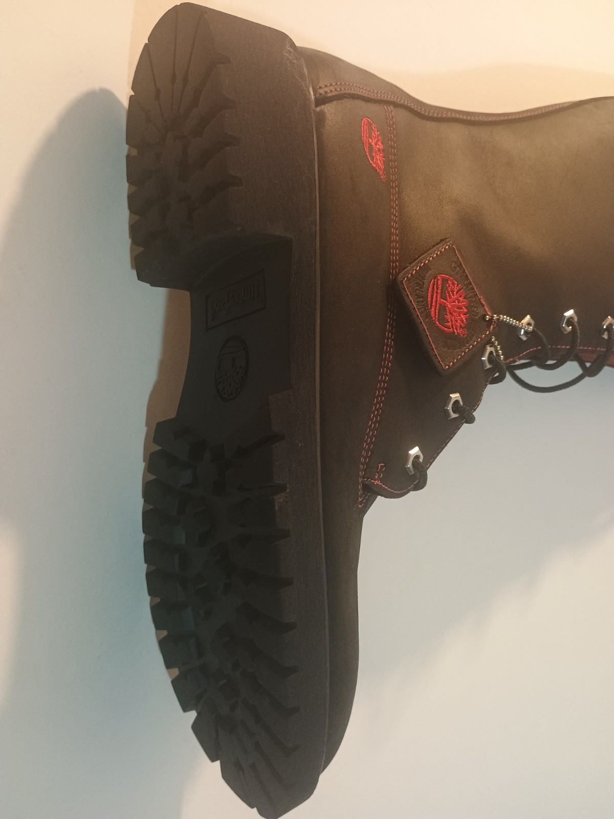 Timberland Premium DYO 14″ Tall Waterproof Boots Black/Red Women’s 11 NIB