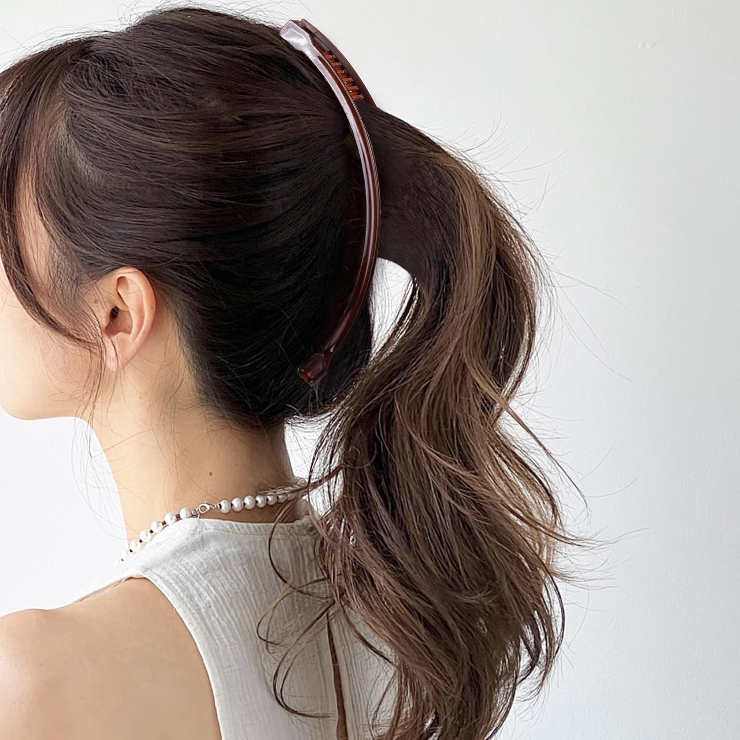 2PCS Large Curvy Hair Claw Banana Clip Vintage Simple Hair Claw Hair Accessories