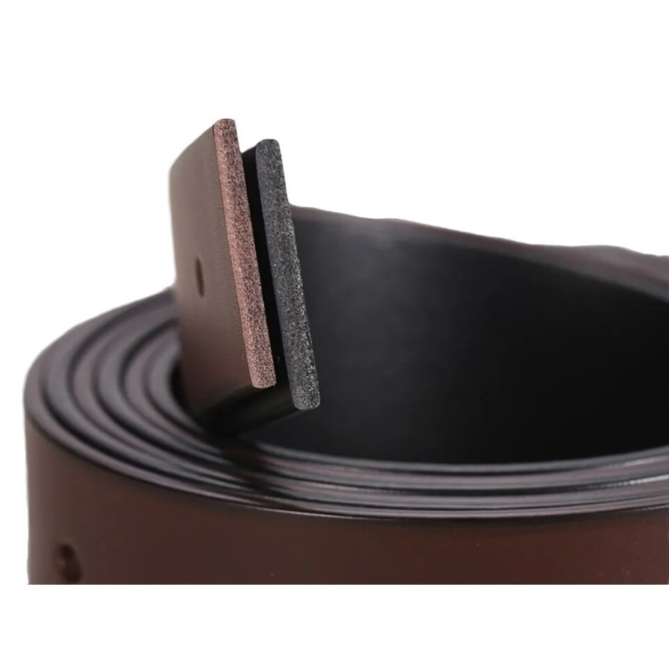 3.8CM Wide No Buckle Genuine Leather Belts for Men With Holes Cowhide Belt Strap