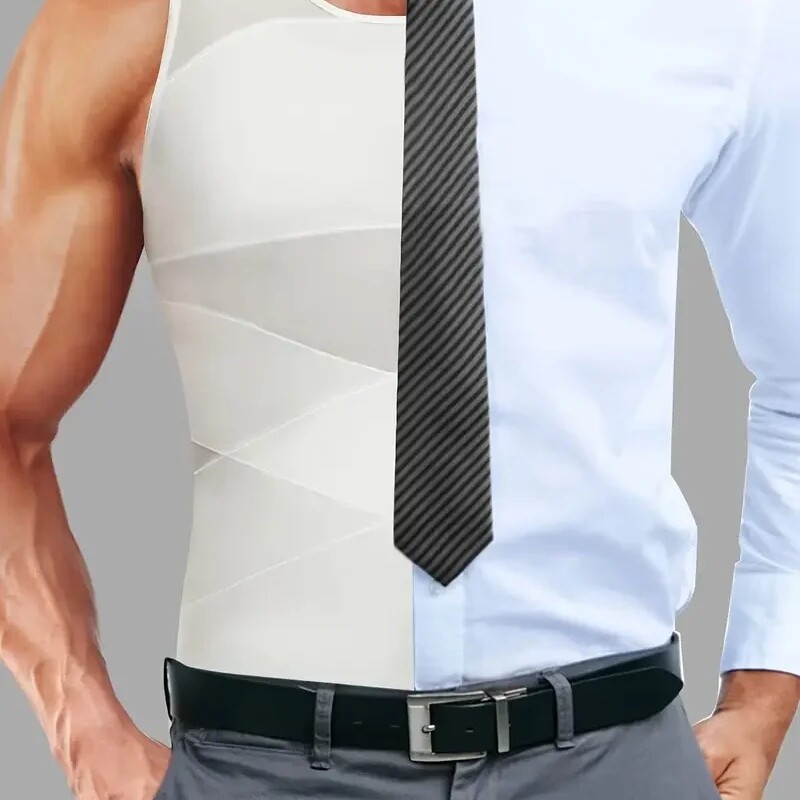 Mens Slimming Body Shaper Tank Top Abdomen Gynomastica Compression Vest Shirt US