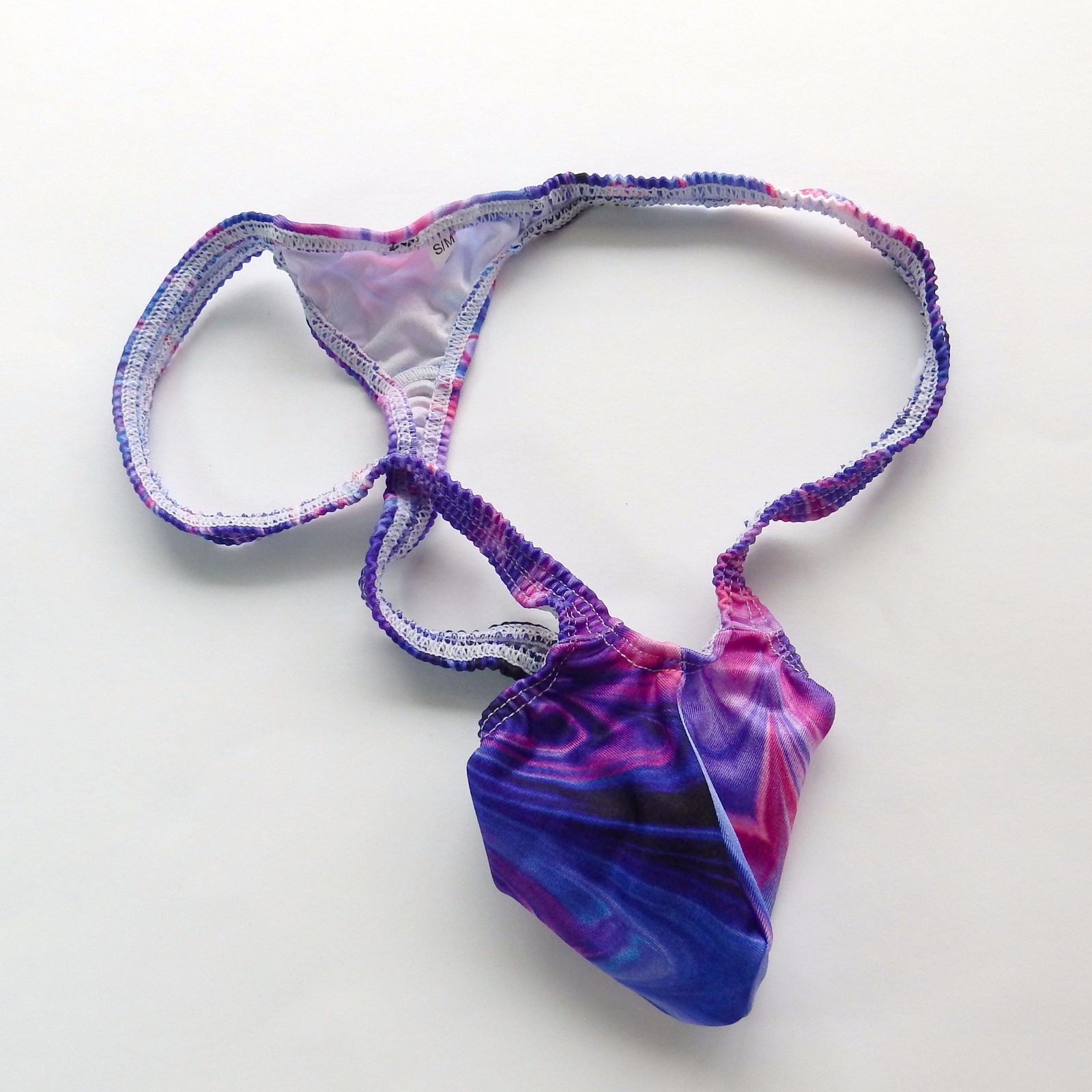 K403 P String Thong Grape Smugglers Contoured Pouch FLAME prints Swim Fabric