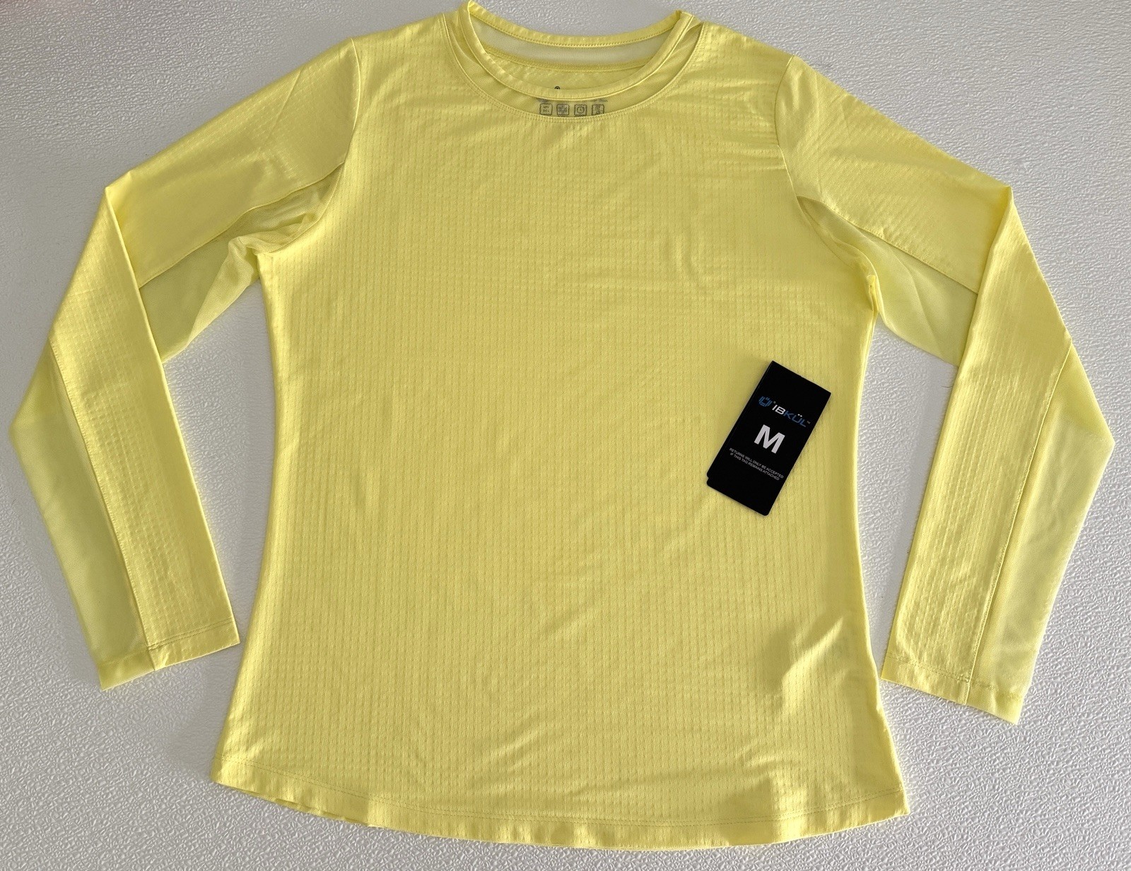 NWT IBKUL Golf Tennis Top Shirt XS S L XL Yellow Butter Long Sleeve Crew Neck H7