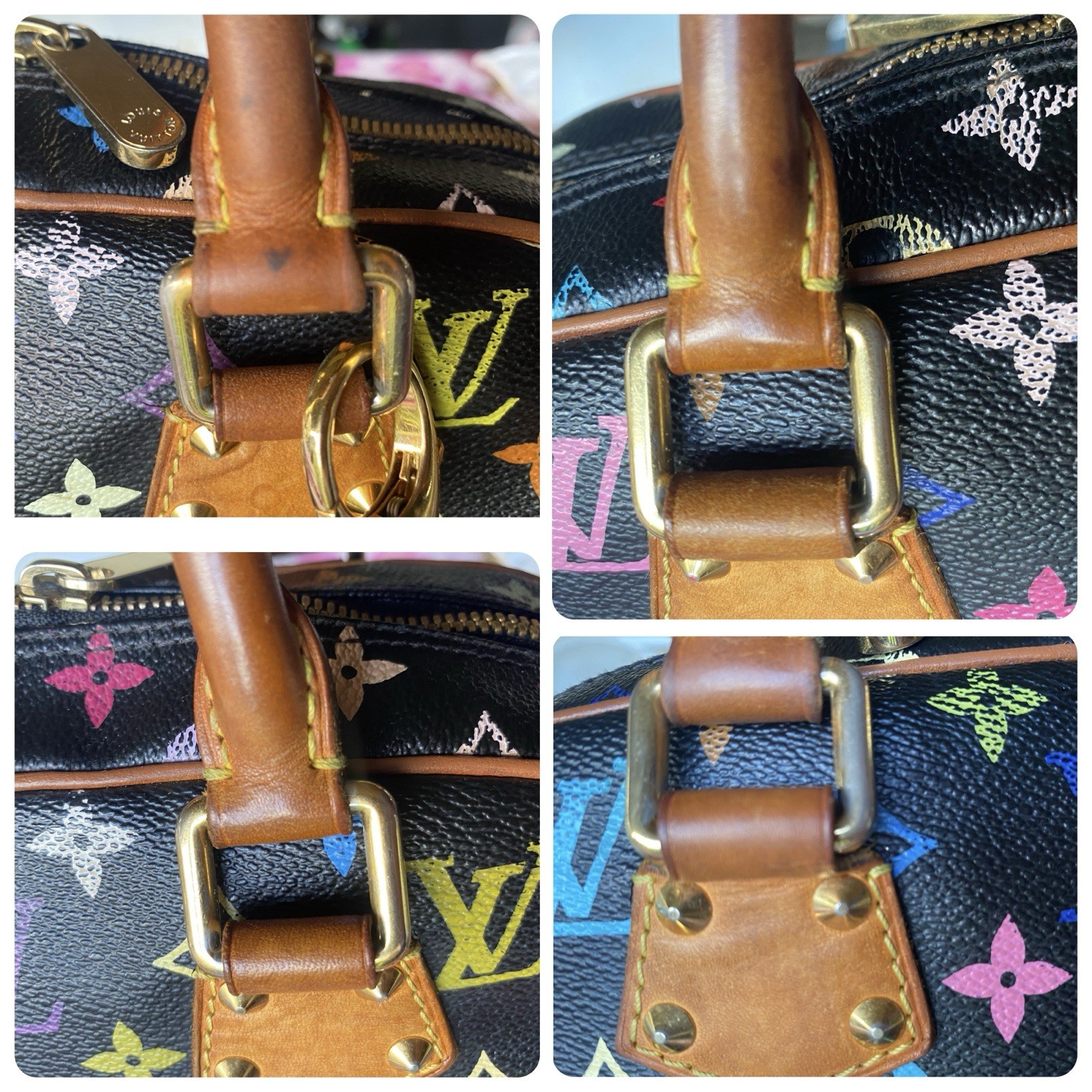 🍒ICONIC BAG LOUIS VUITTON TROUVILLE TAKASHI MURAKAMI MULTICOLOR BLACK AUTH 🍓