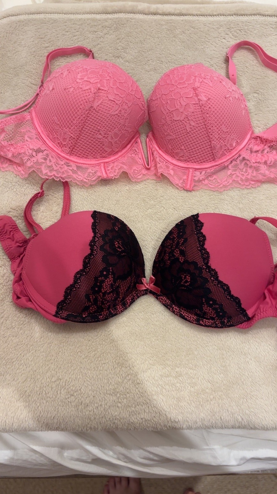 2 x Primark T-Shirt Bras 36B, 34 C, Underwired Padded With Adjustable Straps