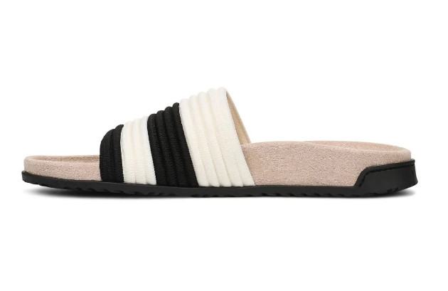 NEW | Vionic Women’s Evie Knit Slide Sandal, Black Ivory