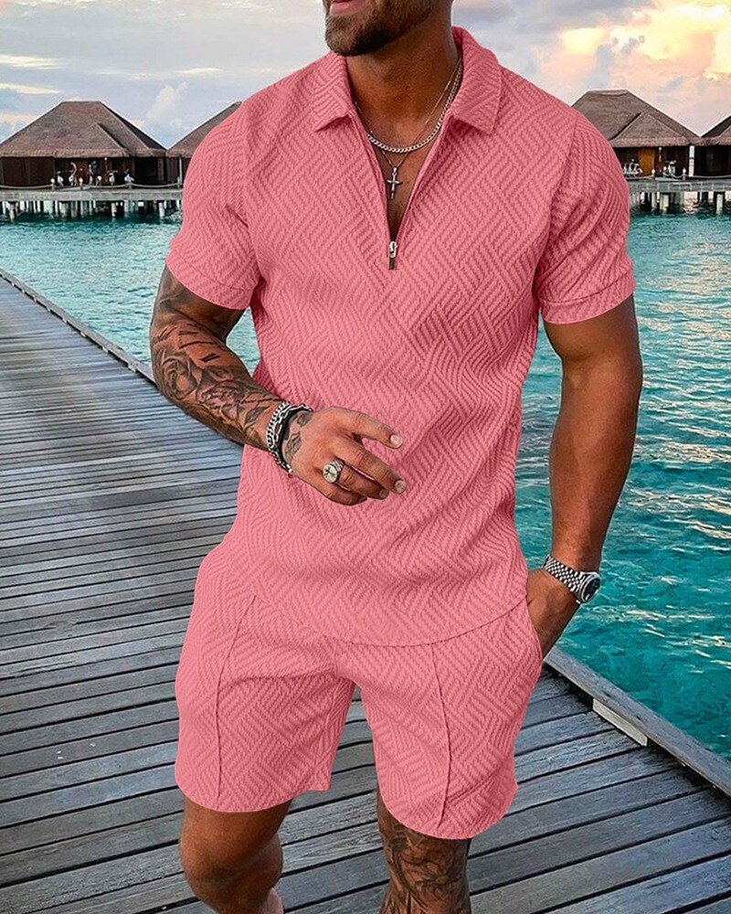 Mens Short Sets 2 Piece Outfits Shirt Casual Short Sleeve and Shorts Set 2026