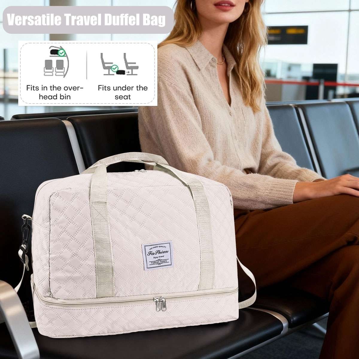 Travel Tote Bag for Women, Weekender Carry-on Tote, Large Duffel Bag Gym Bag US