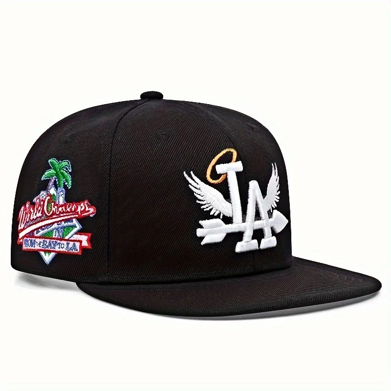LA Flat Brim Snapback Embroidered Hip-Hop Streetwear Los Angeles Baseball Cap