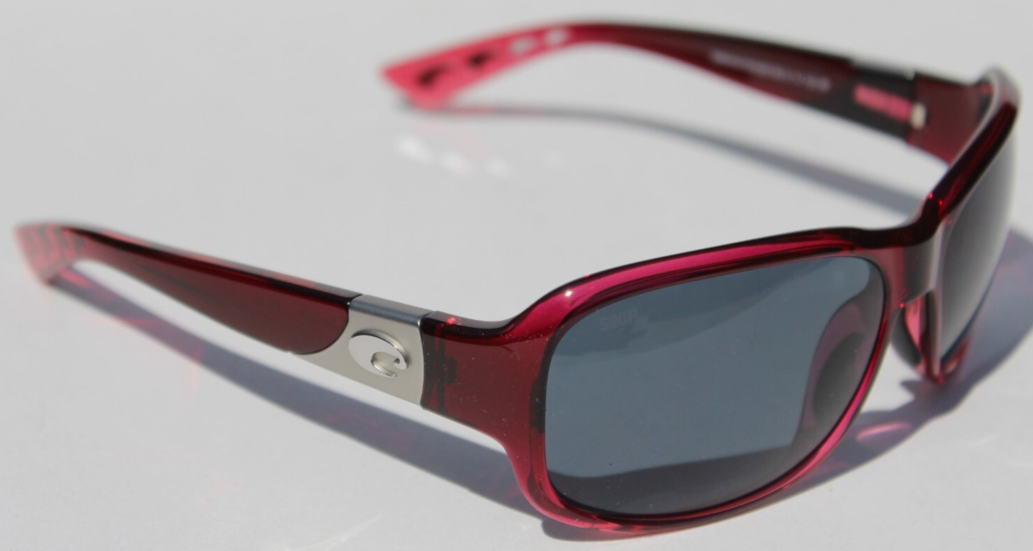 COSTA DEL MAR Inlet POLARIZED Womens Sunglasses Pomegranate Fade/Gray 580P NEW