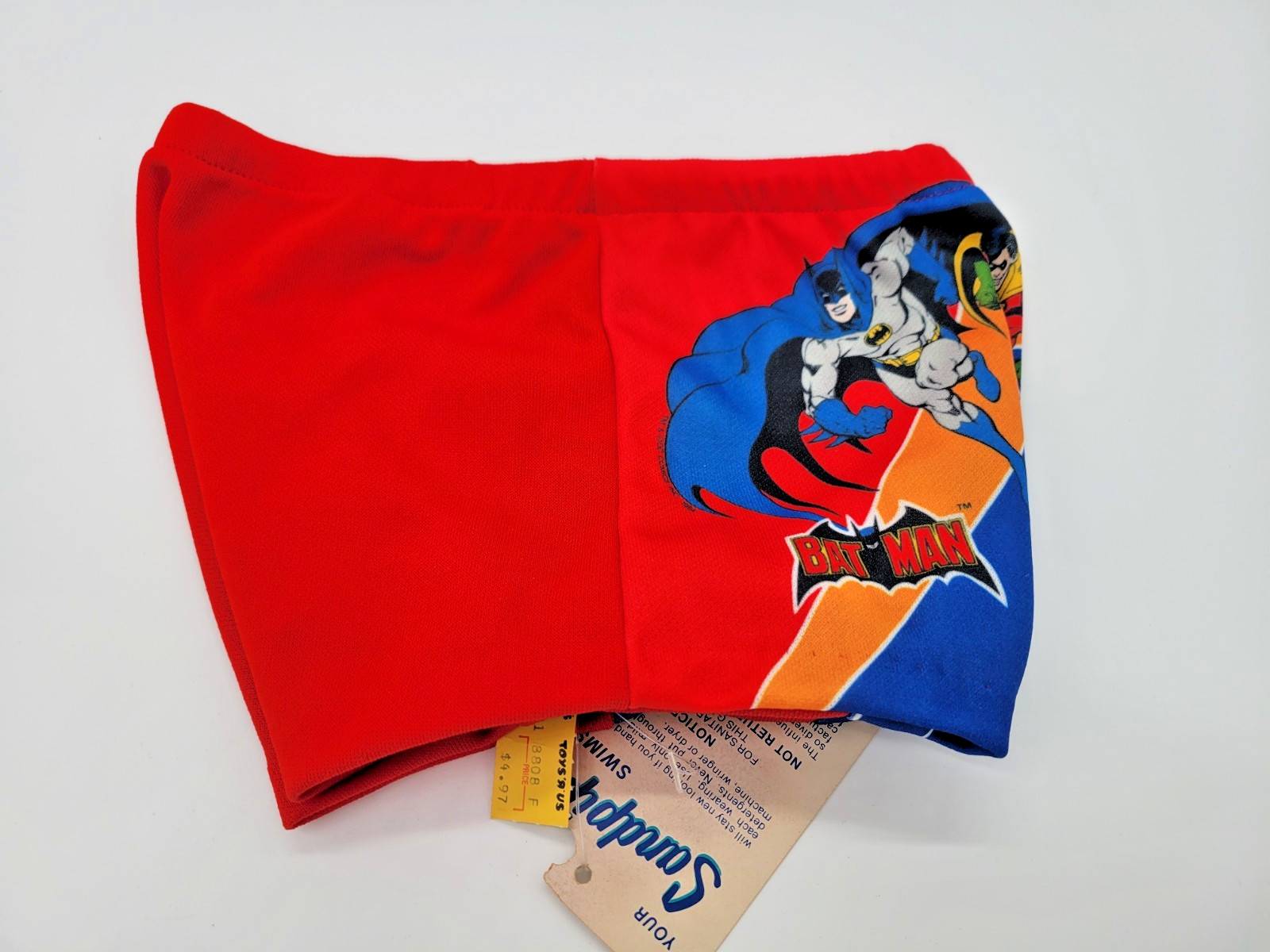 Vintage 90s Batman & Robin Child’s Swim Trunks NWT Sandpiper Toys R Us Deadstock