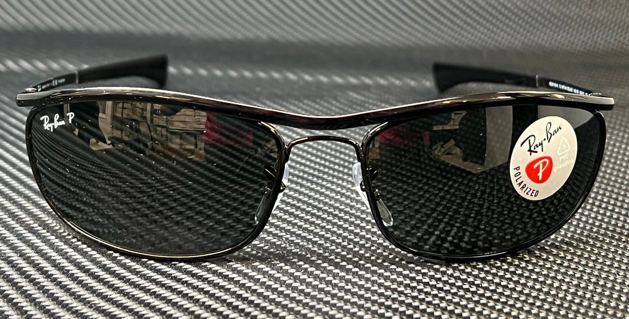 RAY BAN Olympian RB3119M 002 58 Black Polarized Men’s 62 mm Sunglasses