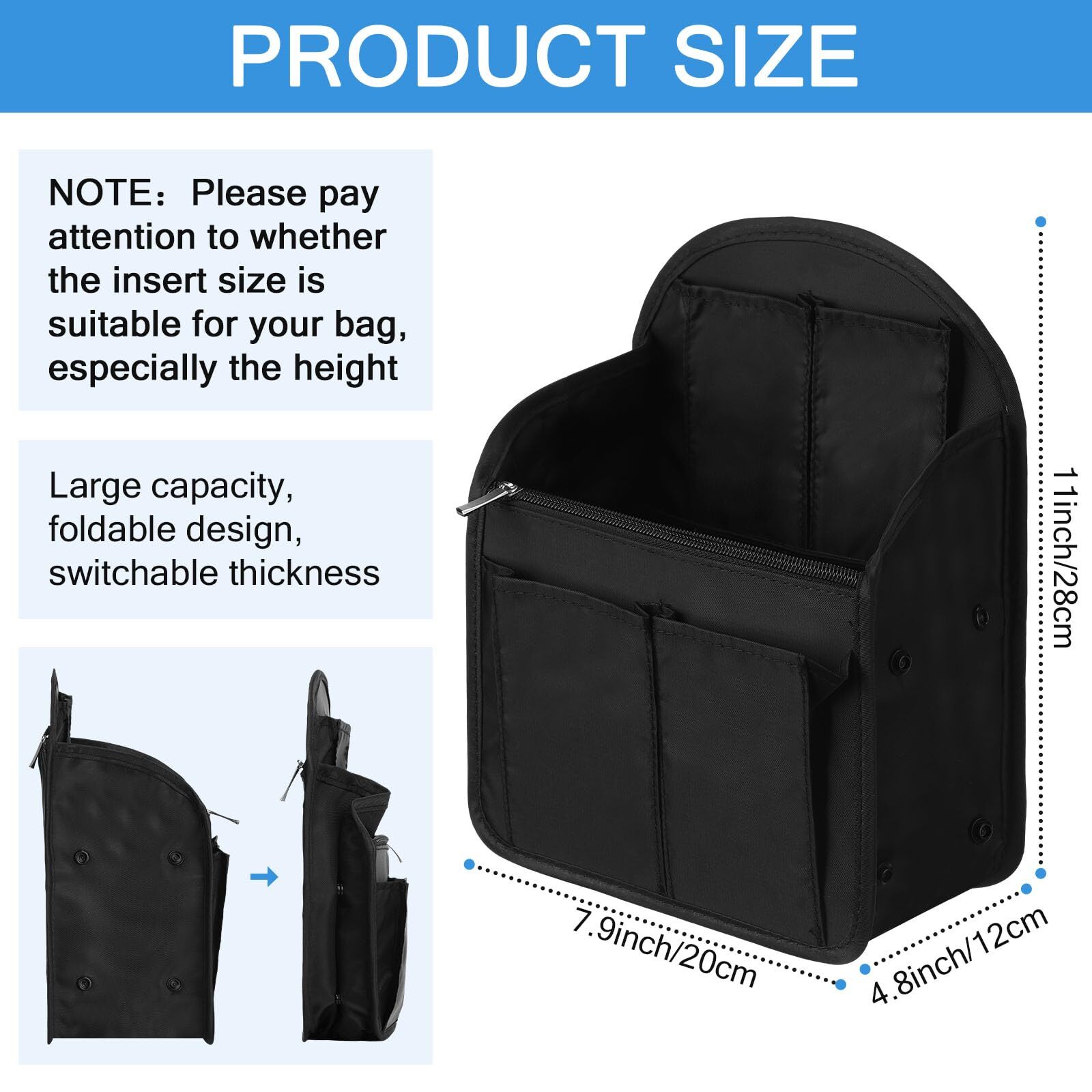 2 Pcs Backpack Organizer Insert 7.9 x 4.8 x 11 Inch Small Shoulder Bag Divide…