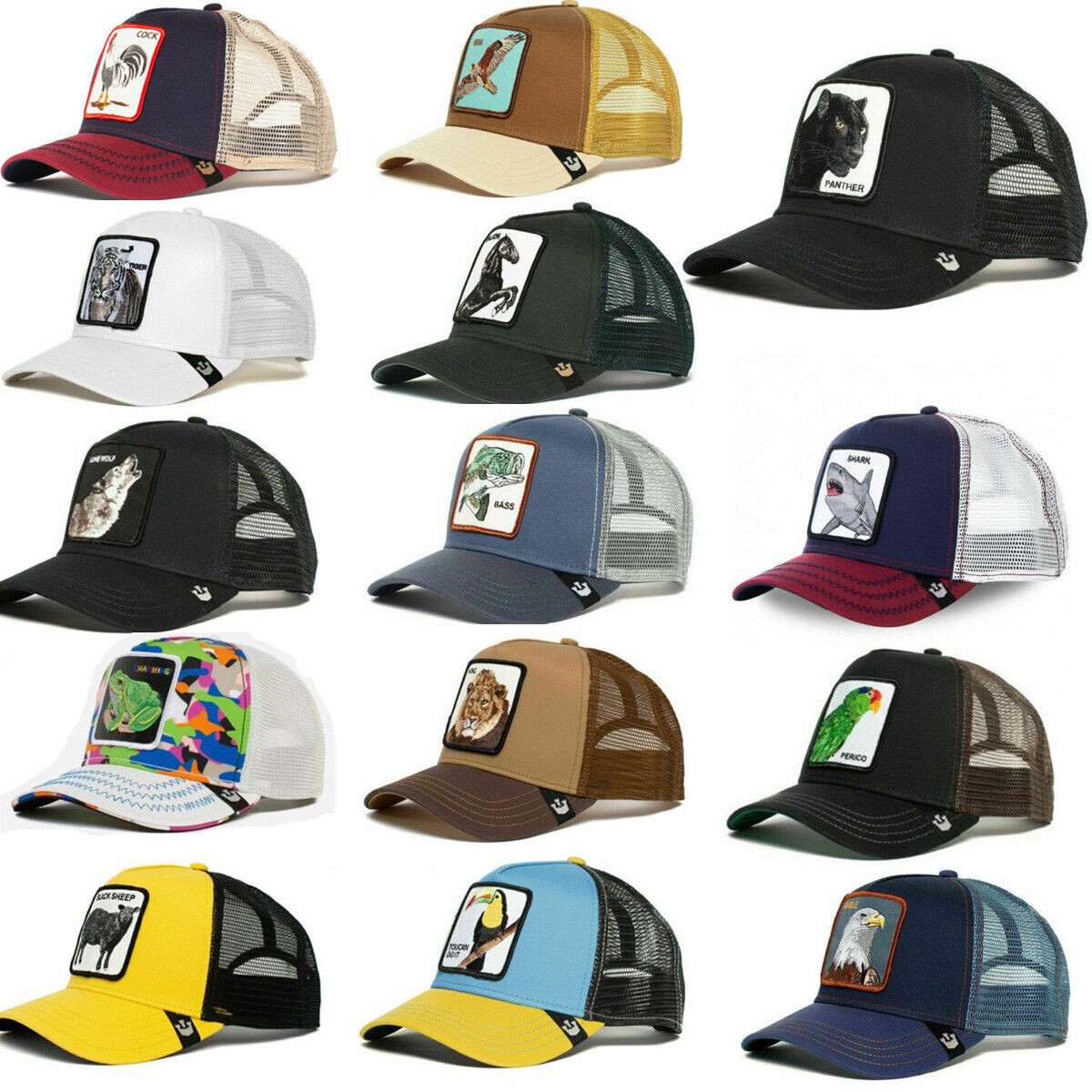 Men Women Animal Trucker Hats Mesh Baseball Hat Bros Hip Hop Style Snapback Cap