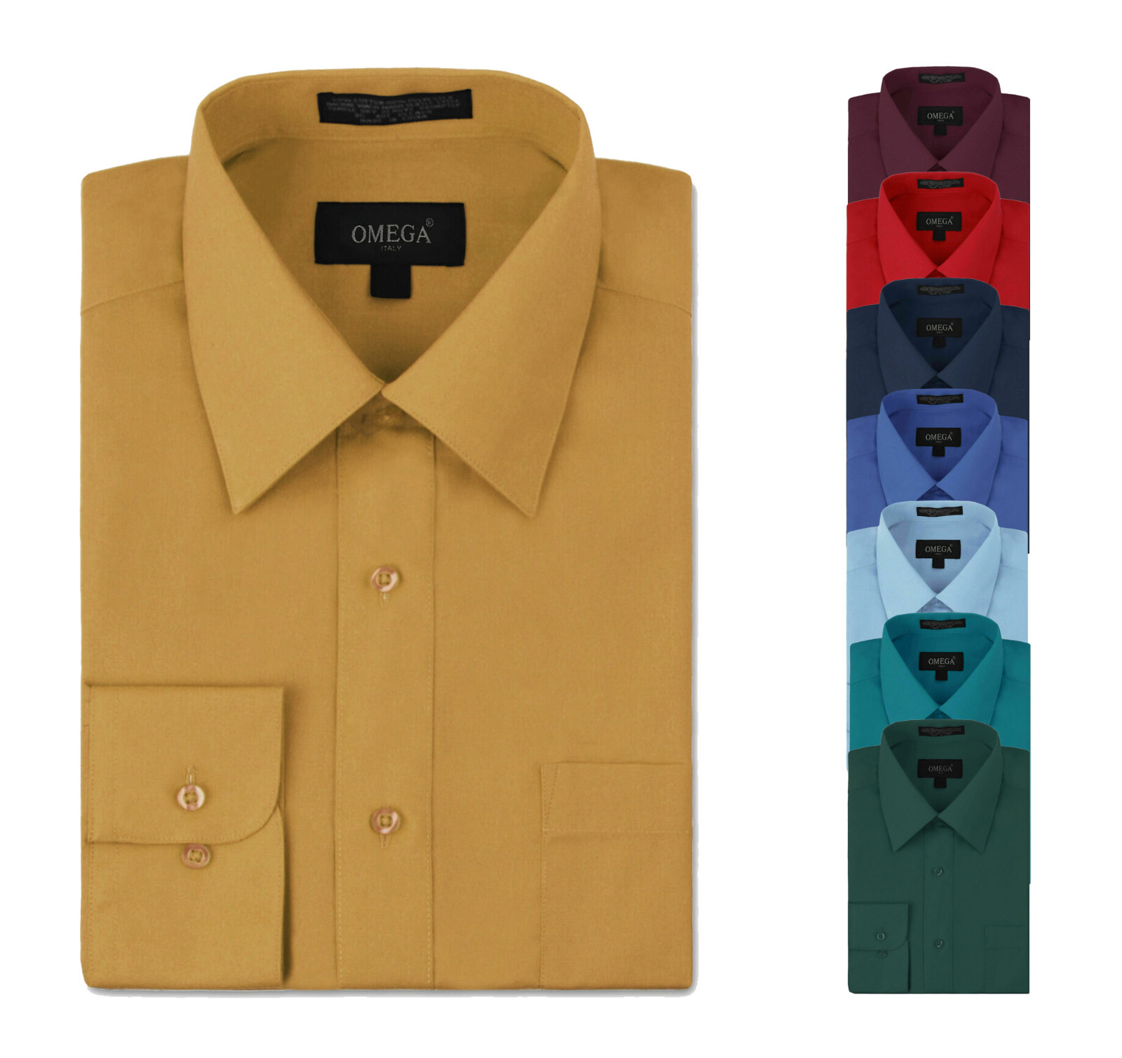 Men’s Classic Button Up Long Sleeve Regular Fit Dress Shirt