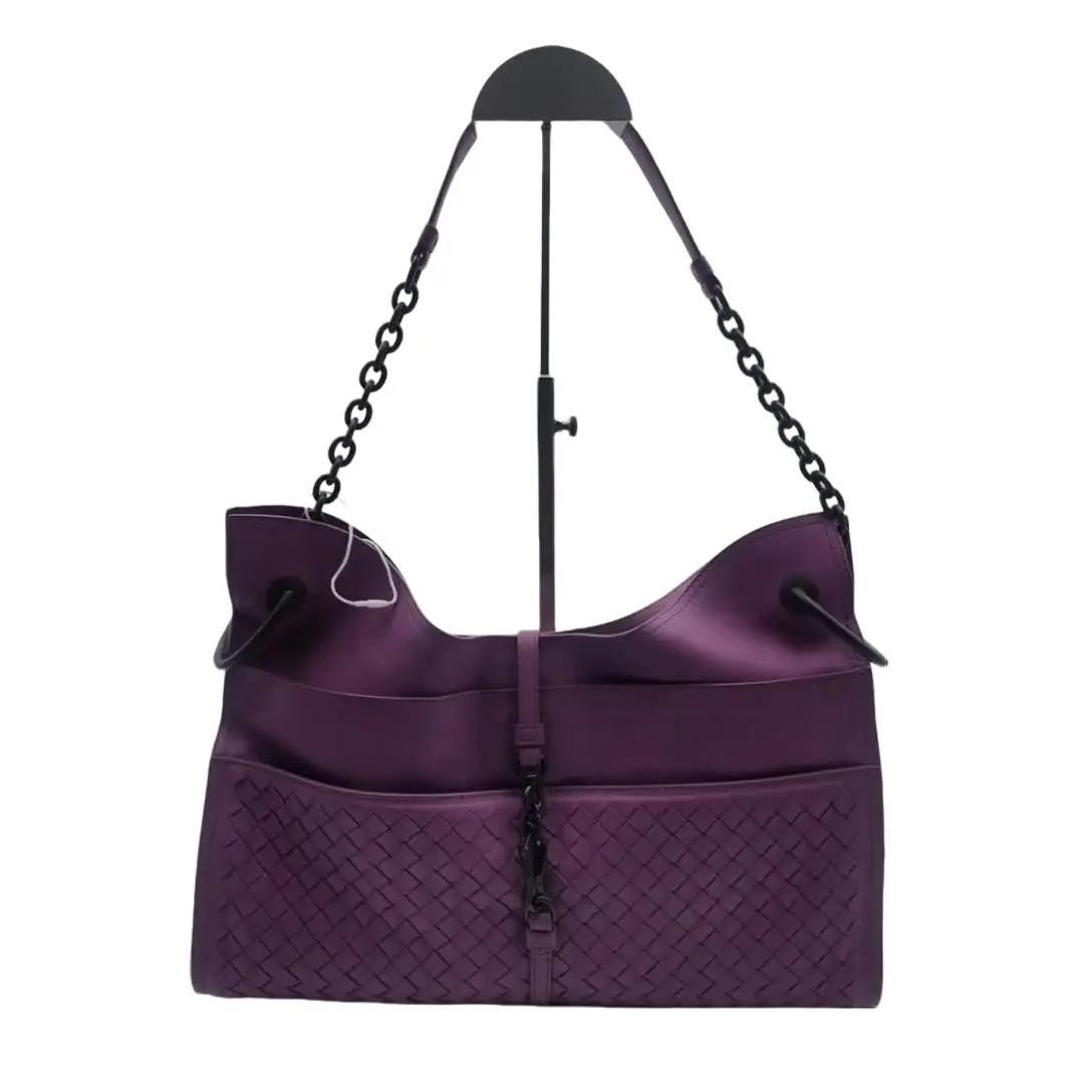 Bottega Veneta Purple Woven Shoulder Bag H04655