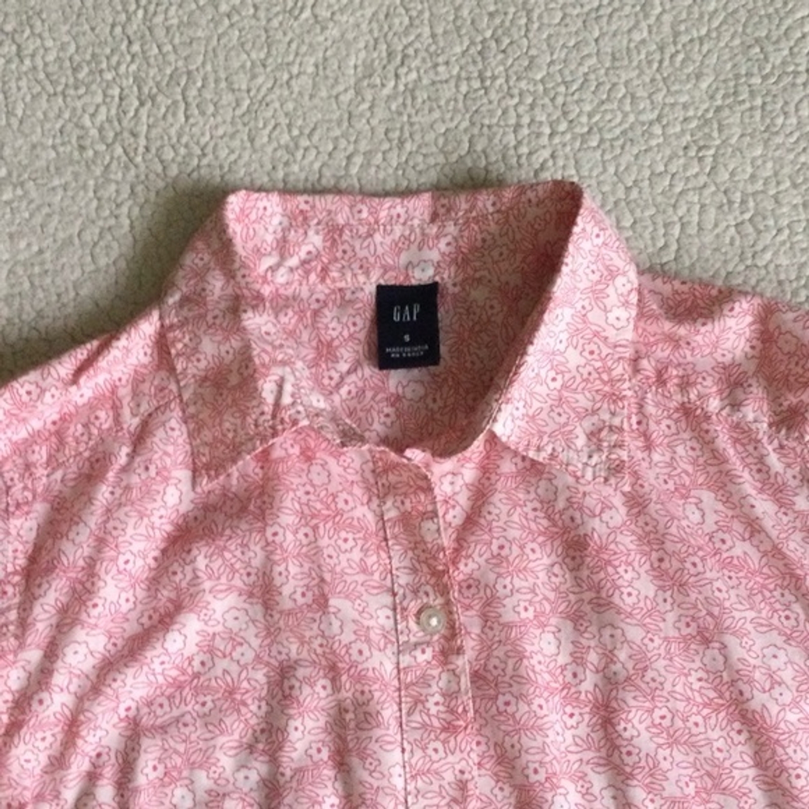 Vintage GAP Floral Button Down Shirt Pink White Y2K – Sz Small