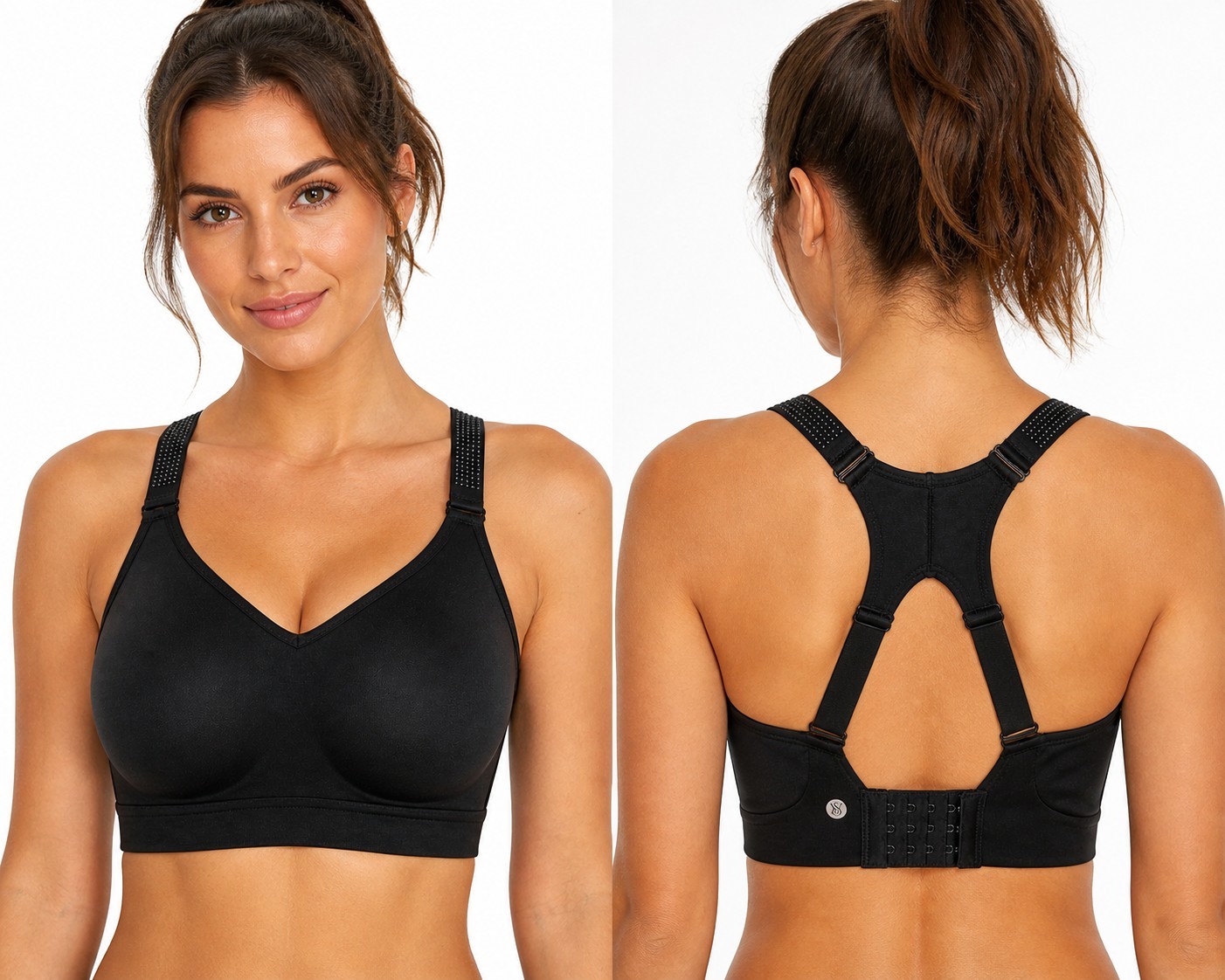 VS Incredible Max Sports Bra 38C Black High Support Rhinestone NWT