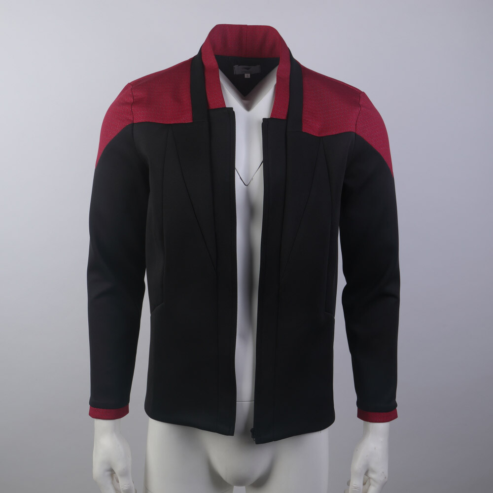 For Picard 3 Red Geordi Gold Blue Dress Uniform Starfleet Jacket Shirts Costume