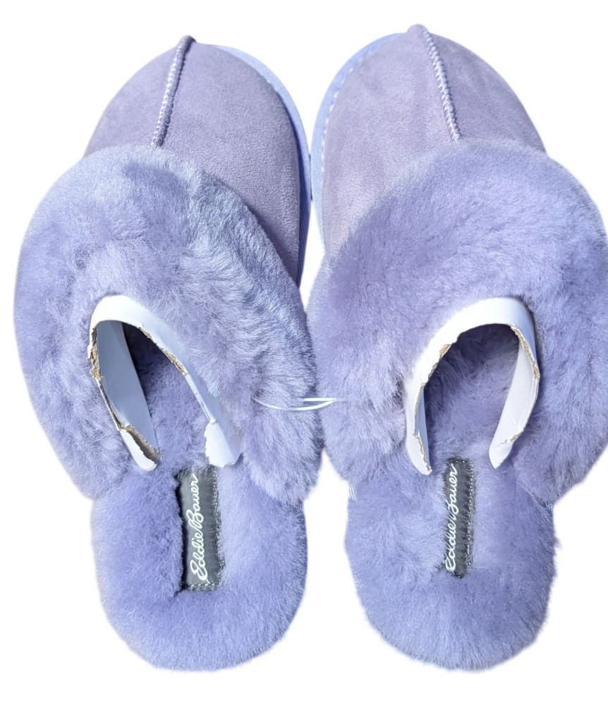Eddie Bauer Faux Shearling Slippers size 8. Color: dusty lilac