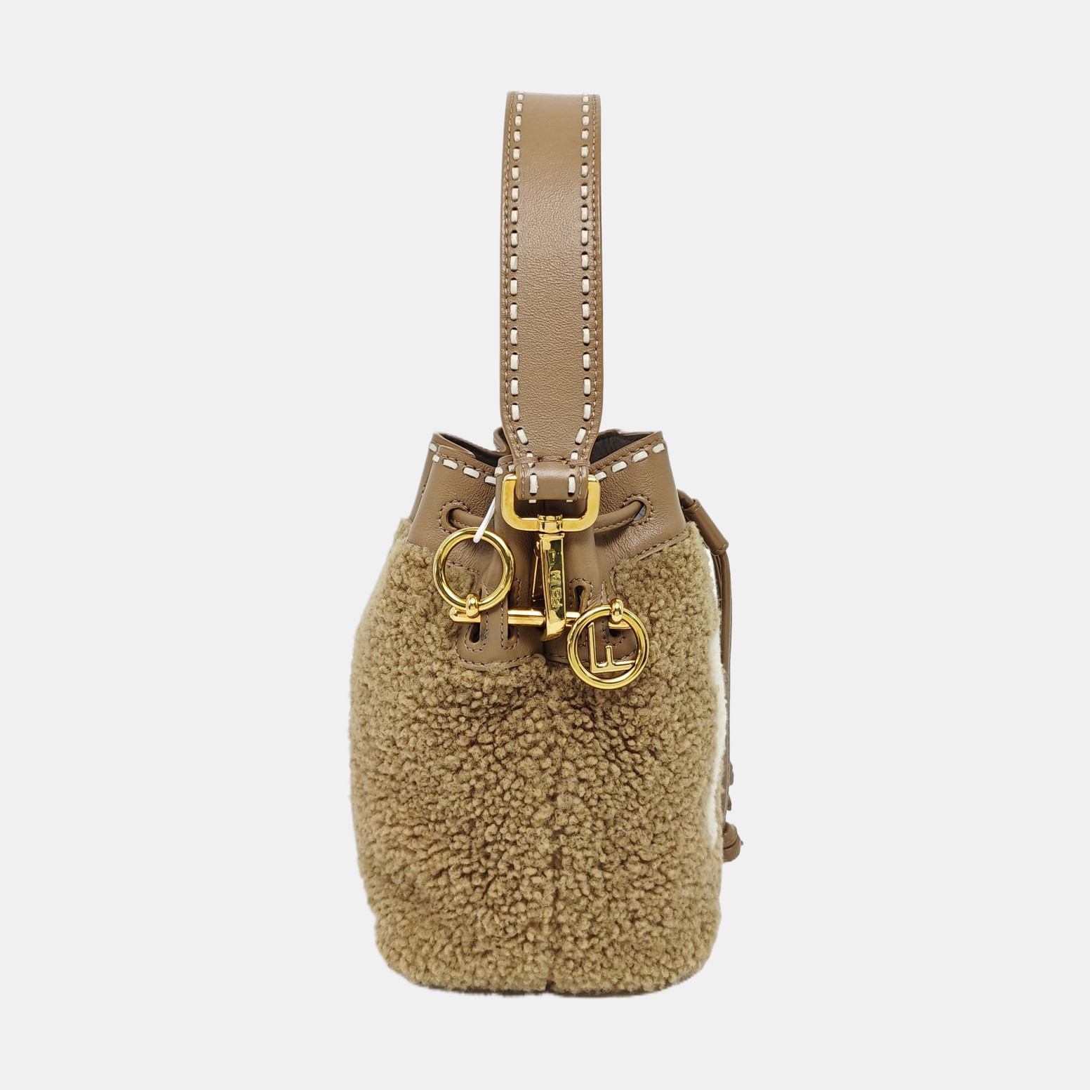 Fendi Mon Tresor FF Floral Embossed Drawstring Bucket Bag – Excellent #DE2QZW