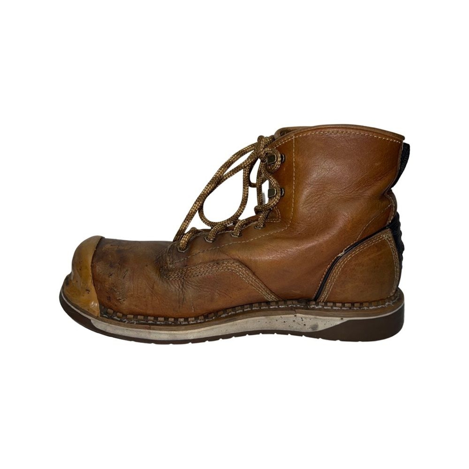Georgia Boot Brown Custom Tuff-Toe Mock Wedge Work Boots 11.5W