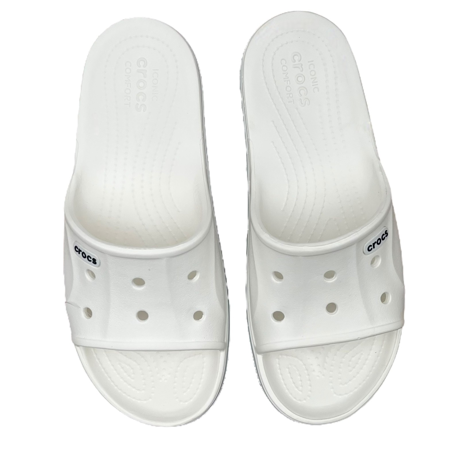 Crocs Bayaband Womens Slide Sandal Size 9 White Navy Water Friendly Lightweight