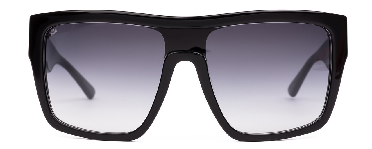 SITO SHADES ONYX Women’s Designer Sunglasses in Black Gray/Shadow Gradient 132mm