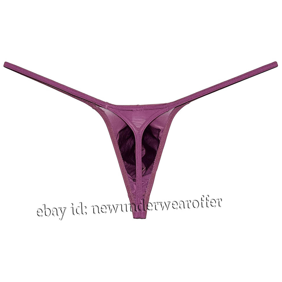 Men Ice Silk String Thong Grape Smugglers Contoured Pouch Underwear Narrow Waist