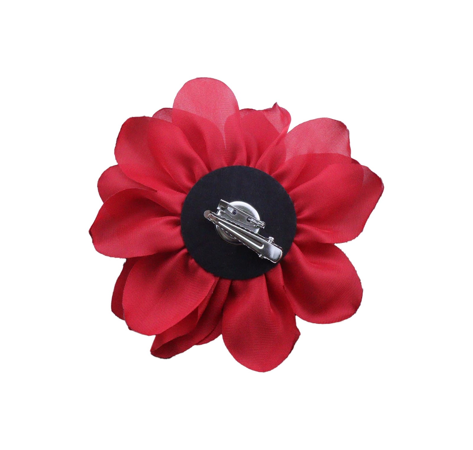 Large Camellia Satin Fabric Flower Brooch Pins Hairpin for Women,ladies. Khaki