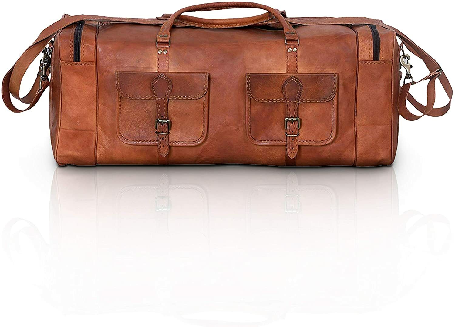 Handmade Leather Duffel Large Travel Gym Sports Overnight Weekender Bag