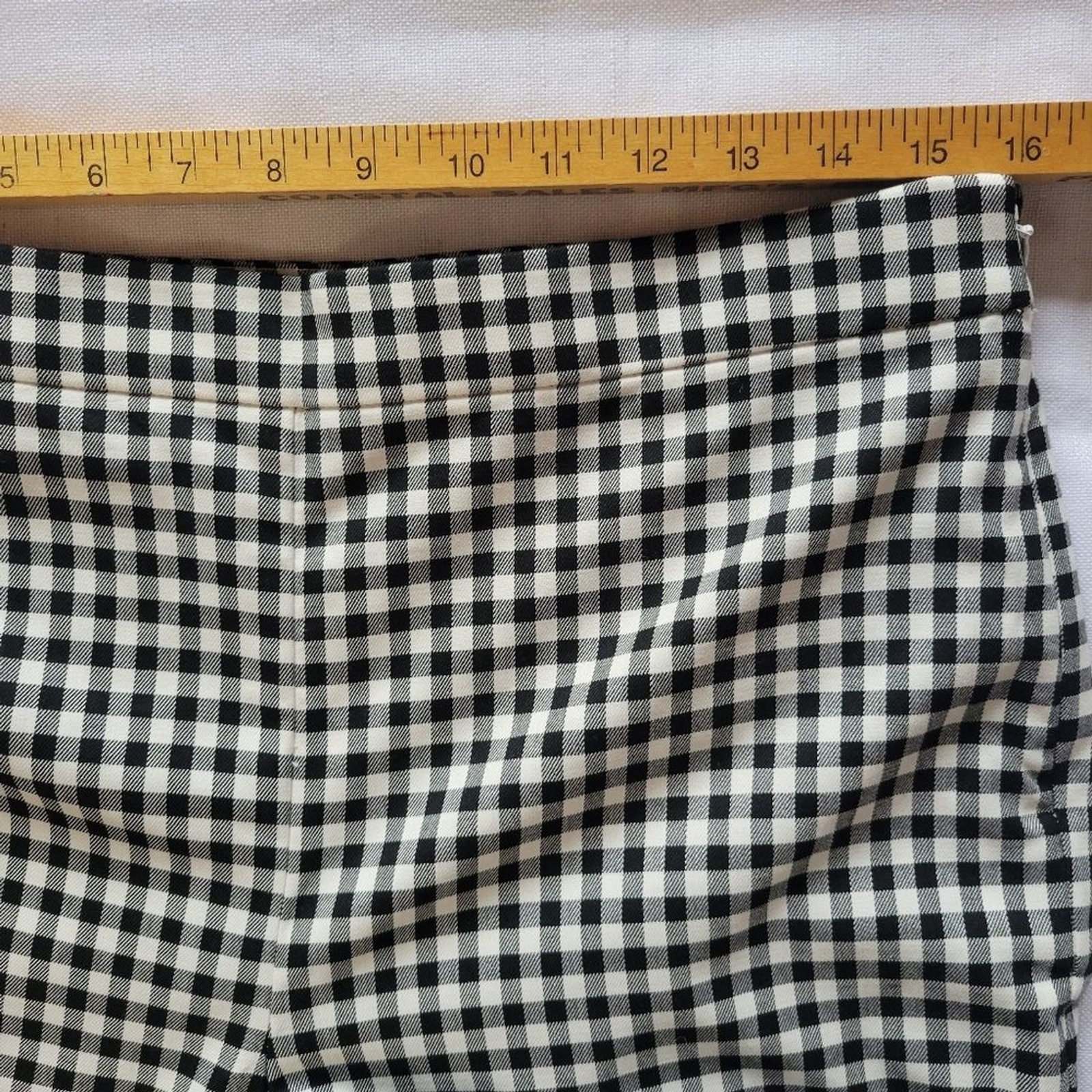 Ann Taylor The Flare Pant Ginghanm Monochrome Checkered Trousers Size 8