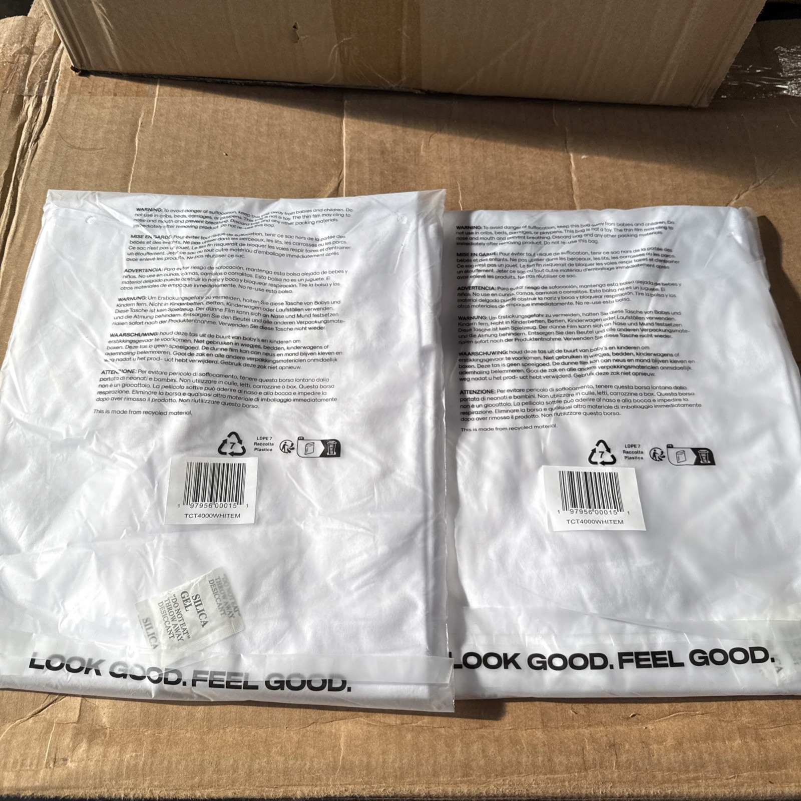 2 Pack True Classic Men’s White Crew Neck T Shirts – Size M