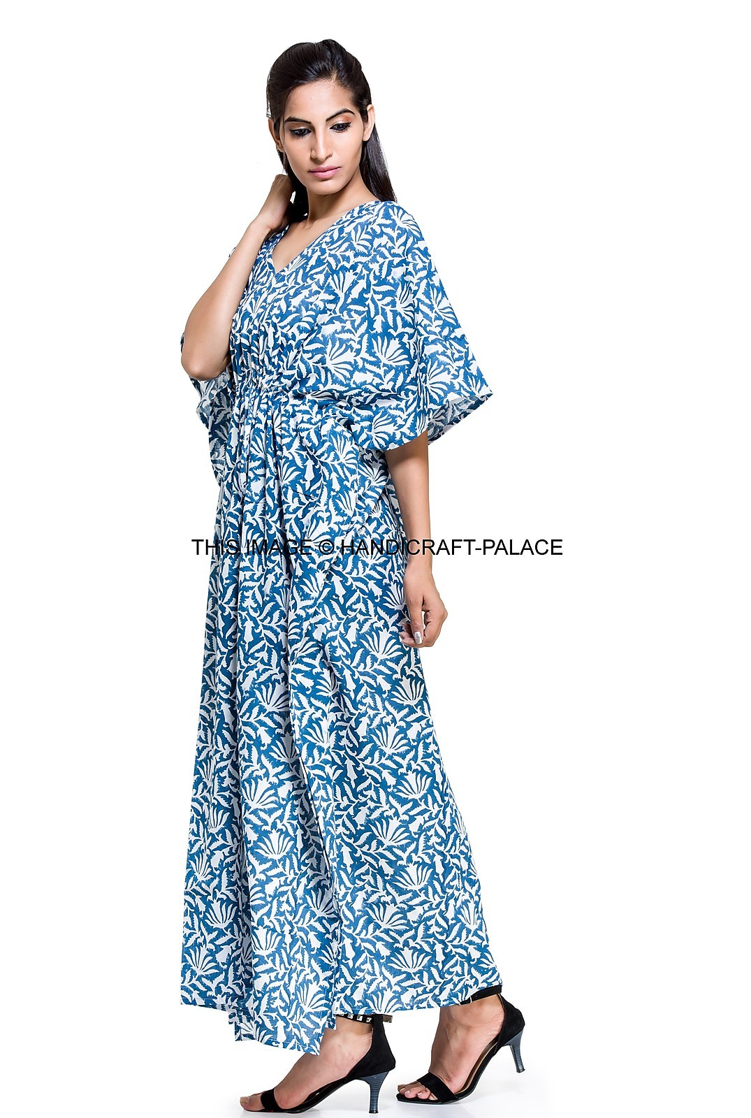 10 Pcs Wholesale Lot of Kaftan Women Kaftan Dress Indigo Blue Beach Long Caftan